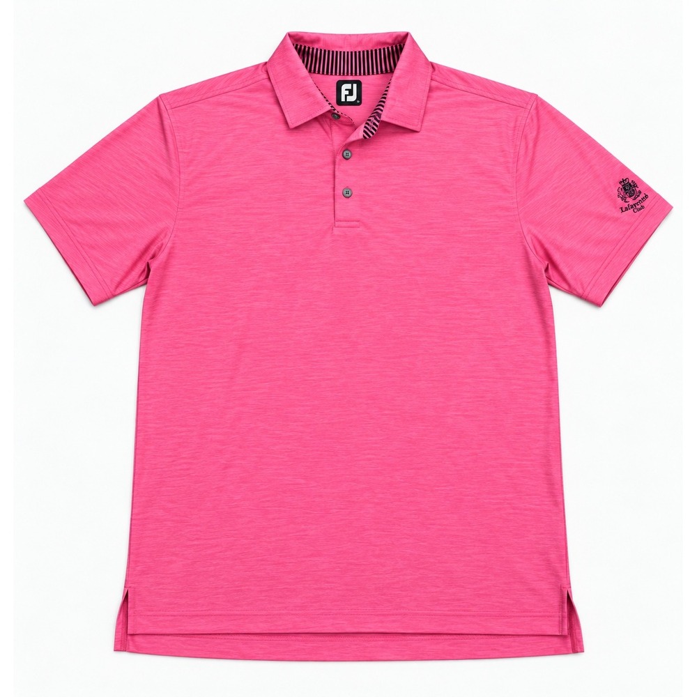 FootJoy Mens ProDry Pink Heathered Golf Polo Shirt Lafayette Club Size Large